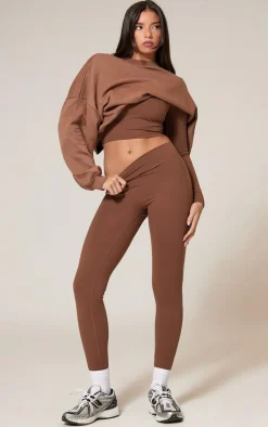 Online PrettyLittleThing Snatched Sculpt Leggings Deep Mocha