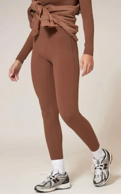Online PrettyLittleThing Snatched Sculpt Leggings Deep Mocha