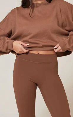 Online PrettyLittleThing Snatched Sculpt Leggings Deep Mocha