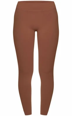 Outlet PrettyLittleThing Snatched Sculpt Long Sleeve Crop Top Deep Mocha