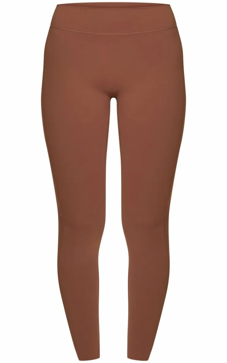 Outlet PrettyLittleThing Snatched Sculpt Long Sleeve Crop Top Deep Mocha