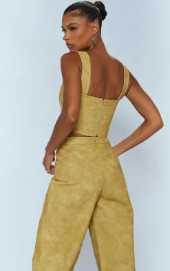 PrettyLittleThing Corsets*Washed Faux Leather Boned Corset