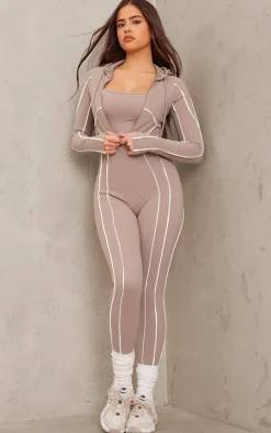 PrettyLittleThing Athletic Jackets*Sculpt Contrast Seam Crop Gym Jacket