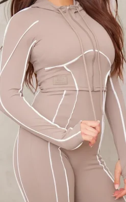 PrettyLittleThing Athletic Jackets*Sculpt Contrast Seam Crop Gym Jacket