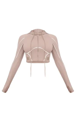 PrettyLittleThing Athletic Jackets*Sculpt Contrast Seam Crop Gym Jacket