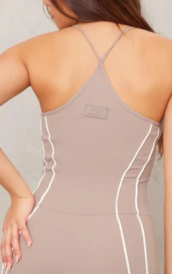 PrettyLittleThing Gym Wear*Sculpt Contrast Seam Strappy Long Unitard