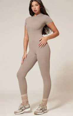 PrettyLittleThing Gym Wear*Sculpt Short Sleeved Unitard