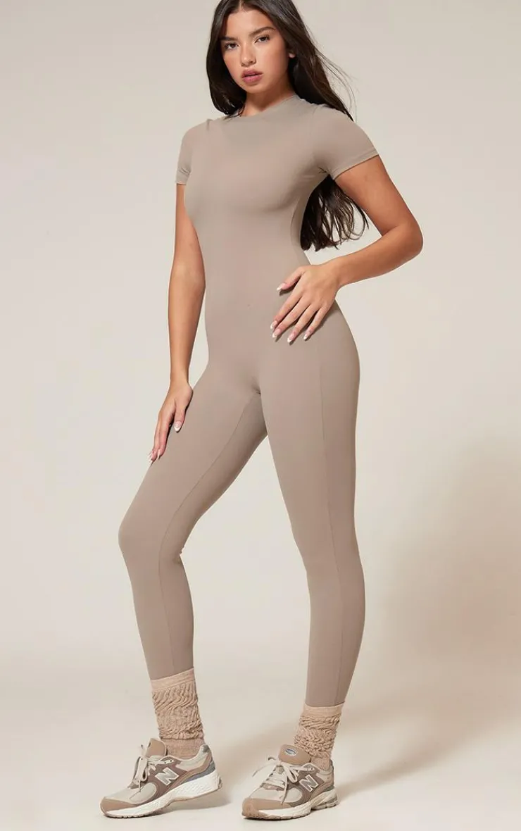PrettyLittleThing Gym Wear*Sculpt Short Sleeved Unitard