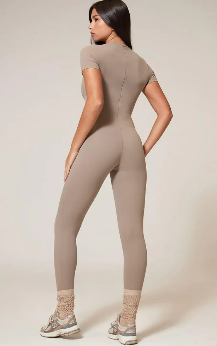 PrettyLittleThing Gym Wear*Sculpt Short Sleeved Unitard