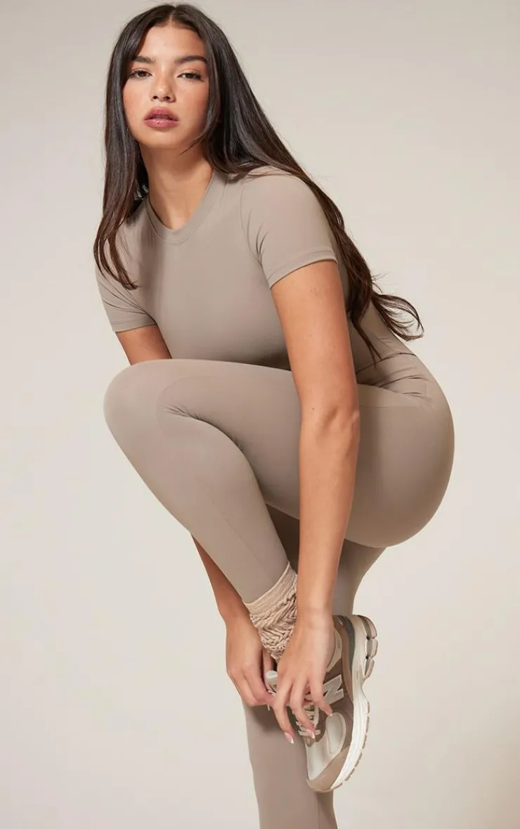 PrettyLittleThing Gym Wear*Sculpt Short Sleeved Unitard