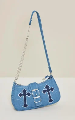 PrettyLittleThing Crossbody Bags*Contrast Stitch Cross Applique Buckle Shoulder Bag