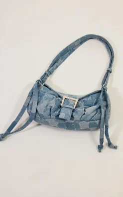 PrettyLittleThing Shoulder Bags*Distressed Patchwork Buckle Shoulder Bag