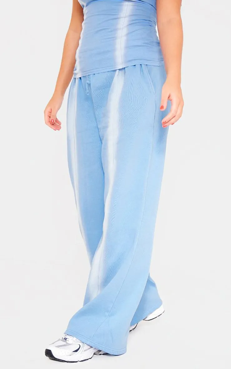 PrettyLittleThing Washed Seam Detail Low Rise Sweatpants Denim