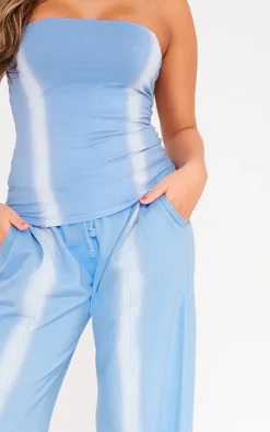 PrettyLittleThing Washed Seam Detail Low Rise Sweatpants Denim