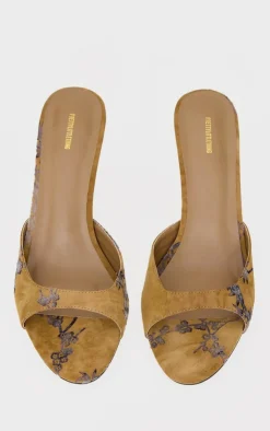 PrettyLittleThing Mules*Devore Print Round Toe High Stiletto Heeled Mules