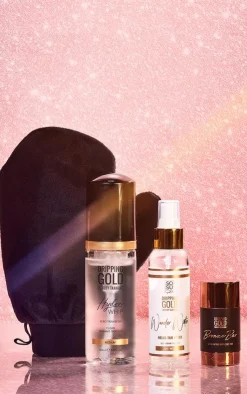 PrettyLittleThing Tanning*Dripping Gold Pary Prep Tanning Collection Set (Worth £51)