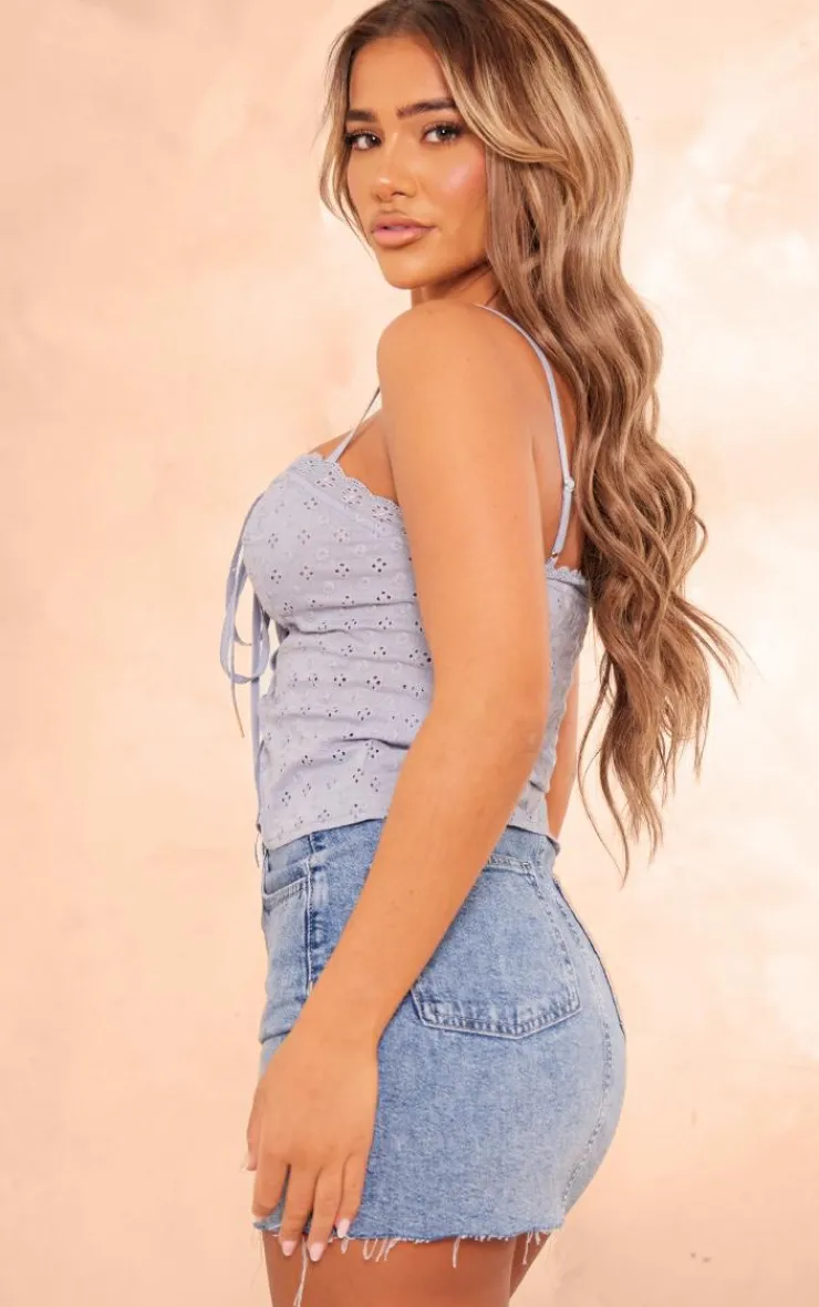 PrettyLittleThing Corsets*Broderie Lace Up Front Longline Corset