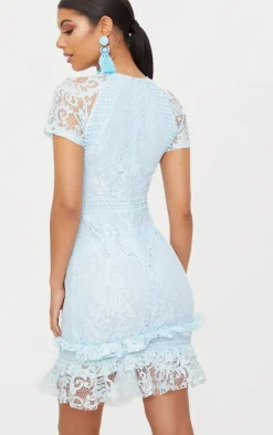 Frill Hem Lace Bodycon Dress-PrettyLittleThing Discount