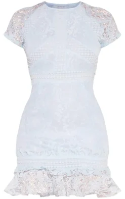 Lace Frill Hem Bodycon Dress-PrettyLittleThing Outlet