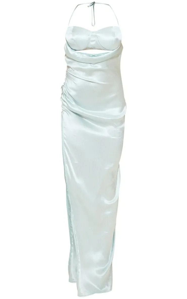 Satin Underwired Cut Out Drape Maxi Dress-PrettyLittleThing Hot