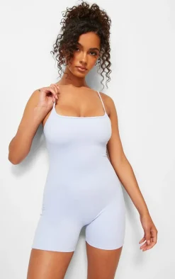 PrettyLittleThing Unitards*Snatched Sculpt Strappy Square Neck Unitard