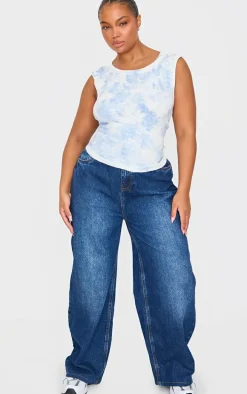 Dusty Blue Washed Rib Longline Racer