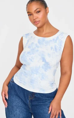 Dusty Blue Washed Rib Longline Racer