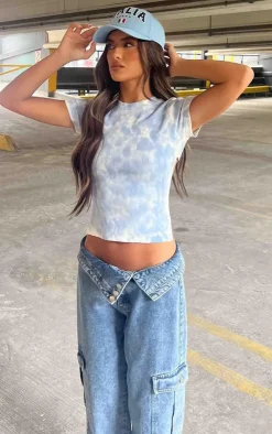 PrettyLittleThing T-Shirts*Washed Rib Open Back T Shirt