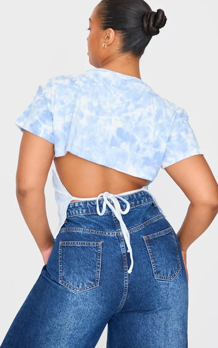 PrettyLittleThing T-Shirts*Washed Rib Open Back T Shirt