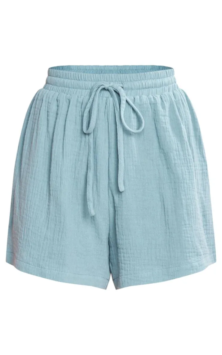Clearance PrettyLittleThing Woven Floaty Shorts Dusty Blue