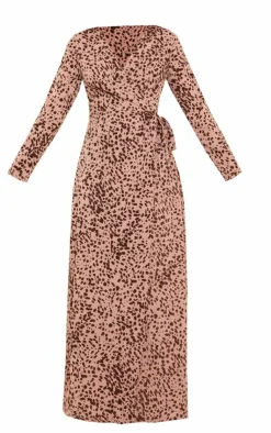 Dalmatian Long Sleeve Wrap Maxi Dress-PrettyLittleThing
