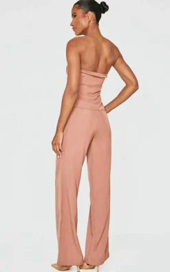Tailored Woven Thin Belt Detail Bandeau Jumpsuit-PrettyLittleThing Best
