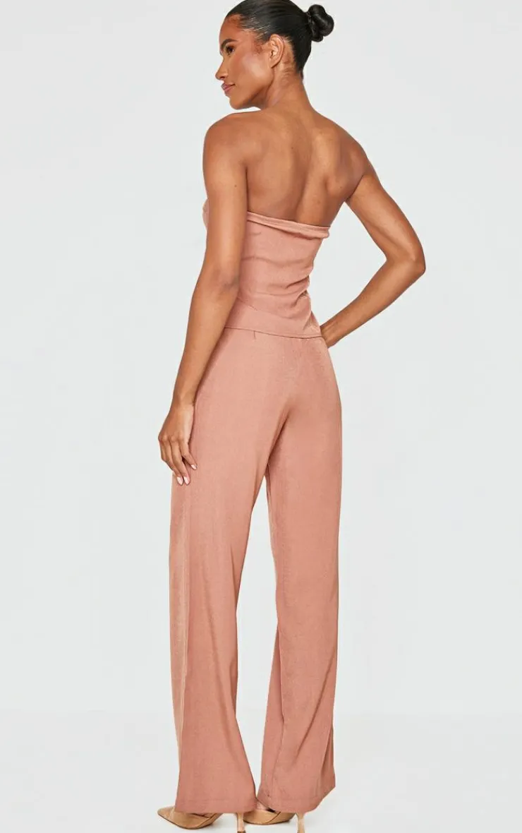 Tailored Woven Thin Belt Detail Bandeau Jumpsuit-PrettyLittleThing Best
