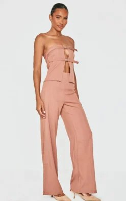 Tailored Woven Thin Belt Detail Bandeau Jumpsuit-PrettyLittleThing Best