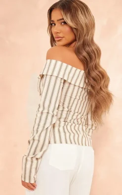 PrettyLittleThing Shirts*Bandeau Long Sleeve Shirt