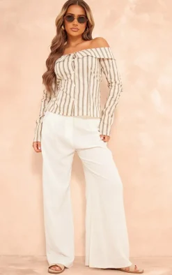 PrettyLittleThing Shirts*Bandeau Long Sleeve Shirt