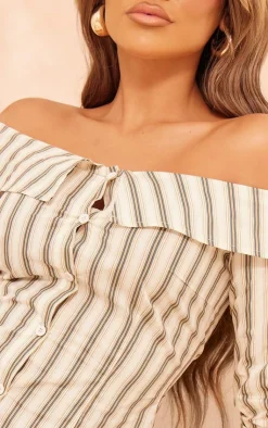 PrettyLittleThing Shirts*Bandeau Long Sleeve Shirt