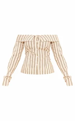 PrettyLittleThing Shirts*Bandeau Long Sleeve Shirt