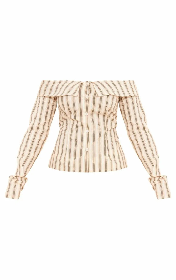 PrettyLittleThing Shirts*Bandeau Long Sleeve Shirt
