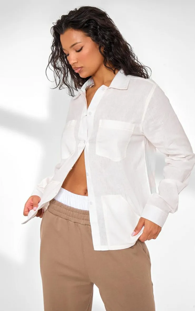 PrettyLittleThing Shirts*Contrast Stitch Long Sleeve Shirt