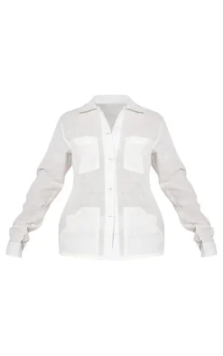 PrettyLittleThing Shirts*Contrast Stitch Long Sleeve Shirt