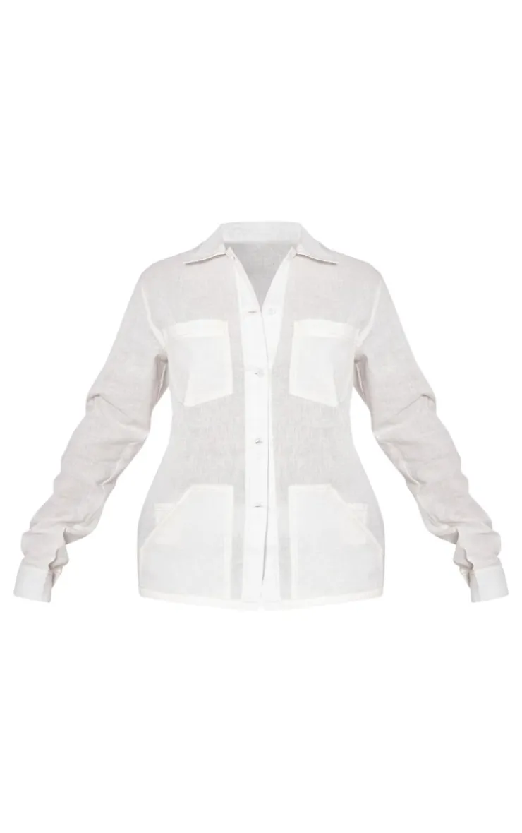 PrettyLittleThing Shirts*Contrast Stitch Long Sleeve Shirt