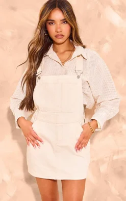 Denim Pinafore Dungaree Dress-PrettyLittleThing Online
