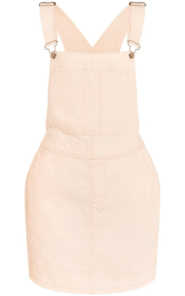 Denim Pinafore Dungaree Dress-PrettyLittleThing Online
