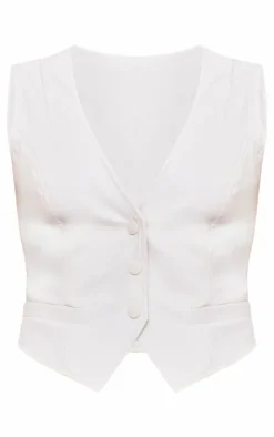 PrettyLittleThing Sleeveless Tops*Faux Leather Fitted Vest