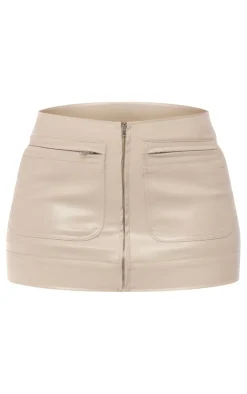 Faux Leather Zip Front Micro Mini Skirt-PrettyLittleThing Best