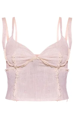 PrettyLittleThing Corsets*Linen Look Corset Look Top