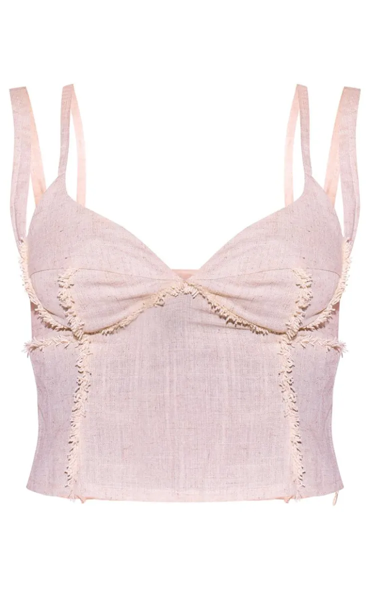 PrettyLittleThing Corsets*Linen Look Corset Look Top