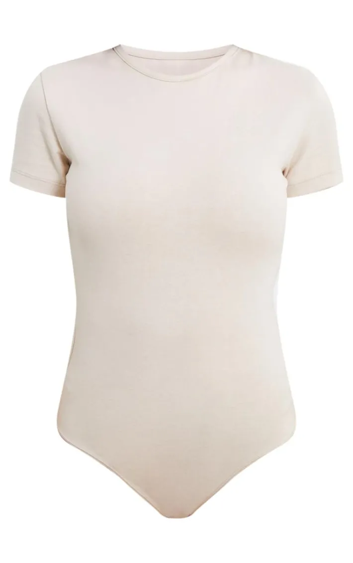 Ecru Premium Cotton Cap Sleeve Fitted Bodysuit