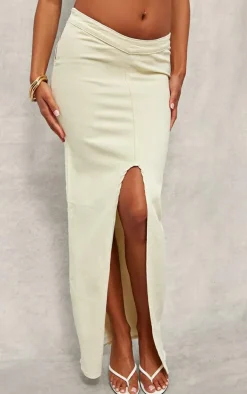 Scoop Front Split Denim Maxi Skirt-PrettyLittleThing Outlet
